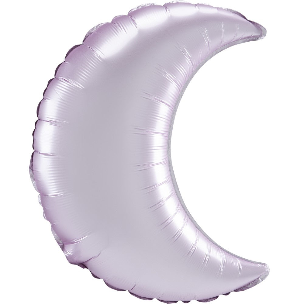 Satīna pasteļrozā mēness formas folijas balons 43 cm