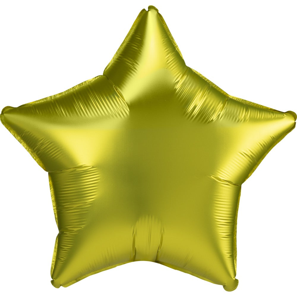 Satīna citrona zvaigžņu folijas balons 43 cm