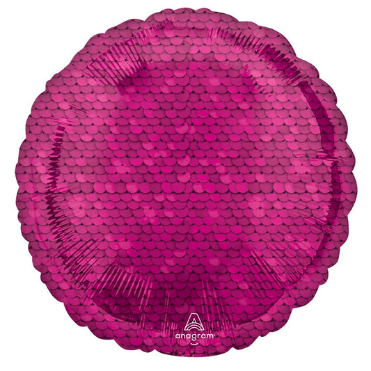 Rozā folijas balons ar fliteru rakstu 43 cm