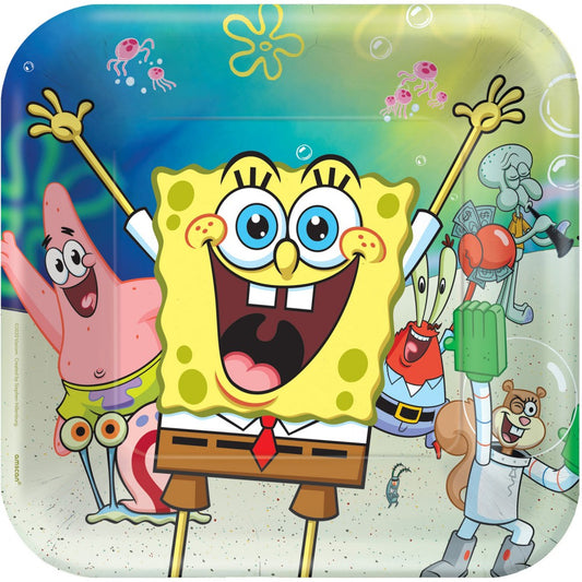 SpongeBob smieklu papīra šķīvji 8 gabali 23 cm