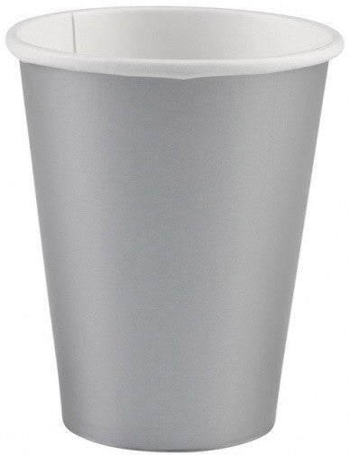 Krāsainas sudraba krāsas papīra krūzītes 8 gab. 250 ml