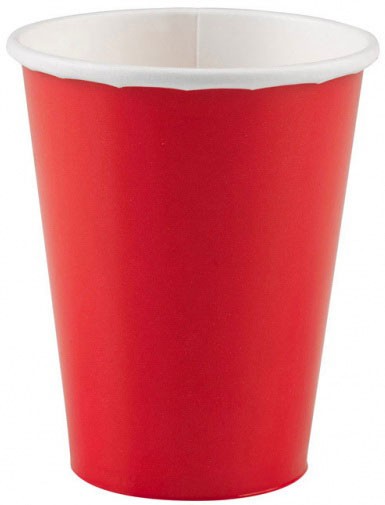 Krāsaina ābolu sarkana papīra krūzītes, 8 gab., 250 ml