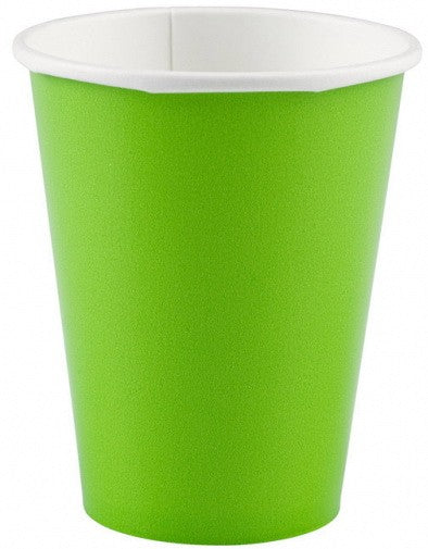Krāsainas kivi zaļas papīra krūzītes, 8 gab., 250 ml