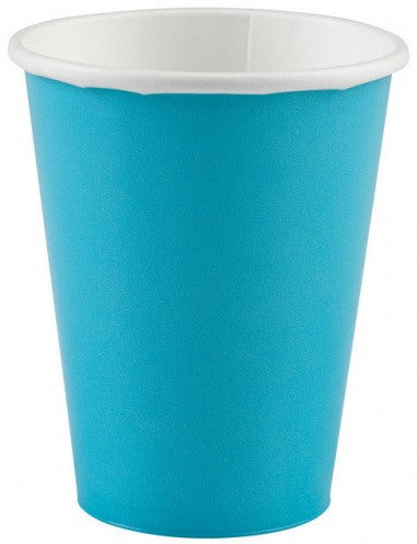 Krāsainas Karību jūras zilās papīra krūzītes, 8 gab., 250 ml