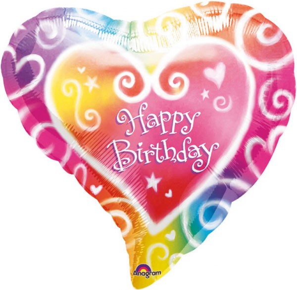 Daudz laimes dzimšanas dienā Daudz laimes dzimšanas dienā Akvareļa folijas balons 43 cm