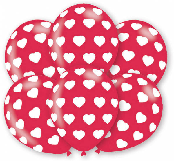 Sirds formas sarkans balons, 6 gabali, 11 collas (27,5 cm)