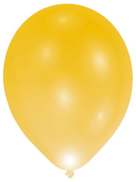 Zelta krāsas apgaismojoši LED baloni, 5 gab., 11 collas (27,5 cm)