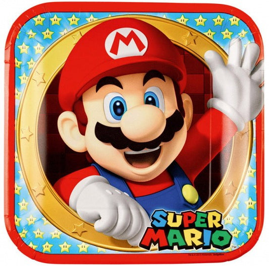 Super Mario Sēņu pasaule papīra šķīvji 8 gab. 23 cm