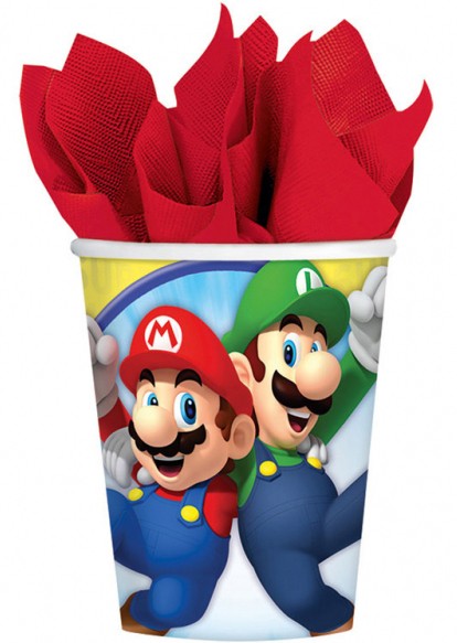 Super Mario sēņu pasaules papīra krūzītes 8 gab. 250 ml