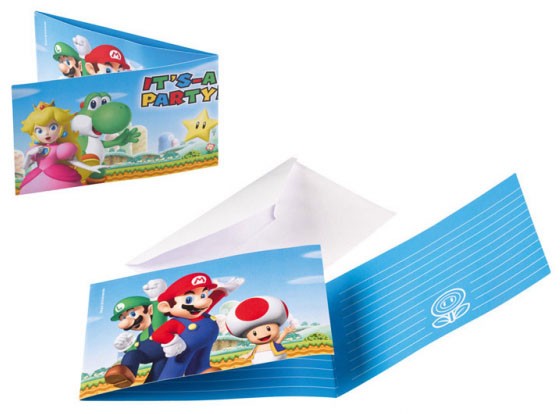 Super Mario Mushroom World ballītes ielūgumu komplekts (8 gab.)