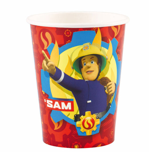 Ugunsdzēsēja Sema sarkanas papīra krūzītes, 8 gab., 250 ml