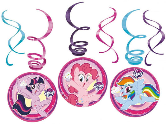 My Little Pony varavīksnes mirdzuma lentīšu dekorāciju 6 daļu komplekts