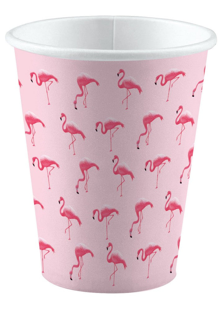 Flamingo rozā papīra krūzīšu komplekts, 8 gab., 250 ml