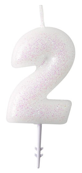 Krāsa Balta, Balta mirdzoša svece Nr. 2, 6,5 cm