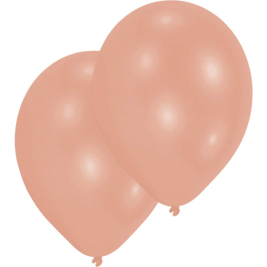 Krāsainie pērļu baloni, rožzeltainā krāsā, rozā krāsā, 10 gab., 11 collas (27,5 cm)