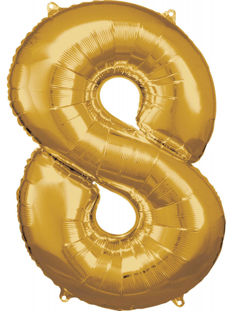 Milzu folijas balons "Cipars 8", zelta krāsā, 83*55 cm