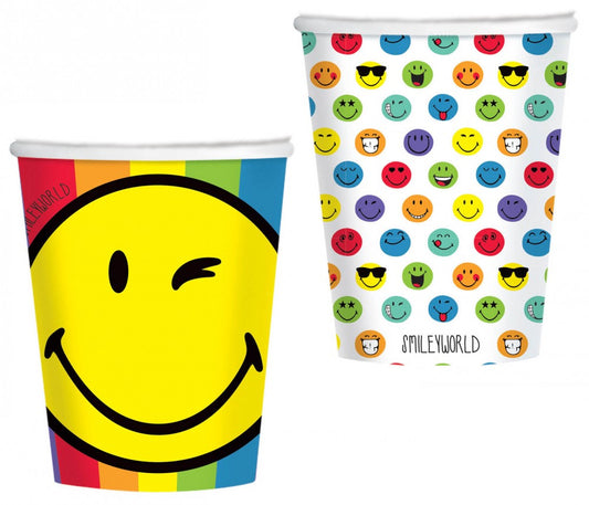 Emoji Wink papīra krūzītes 8 gab. 250 ml