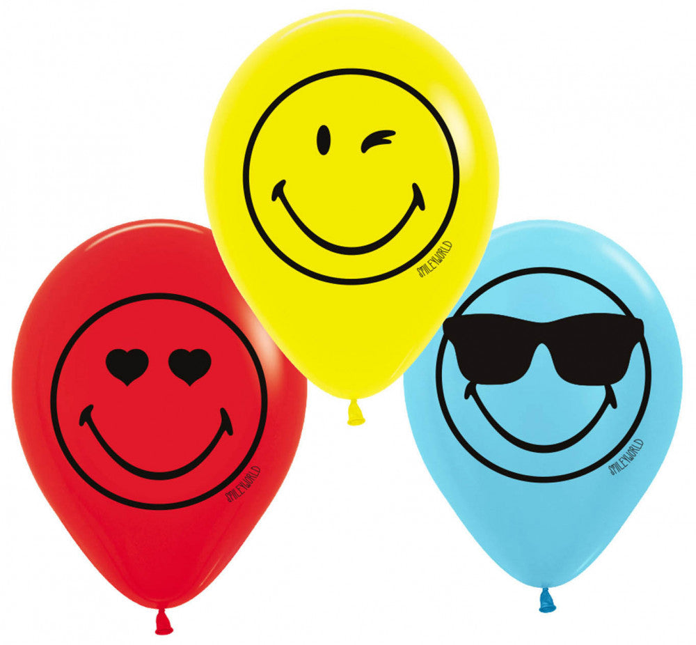 Emoji Wink baloni, 6 gab. 11 collas (27,5 cm)