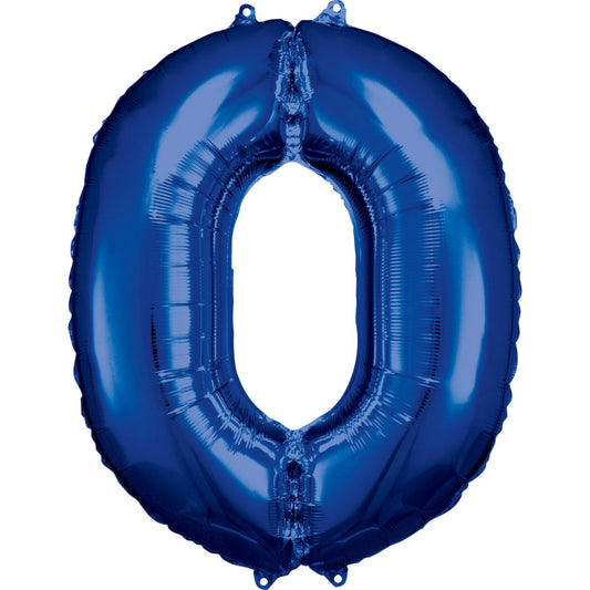 Milzu zils folijas balons ar numuru 0, 88*66 cm