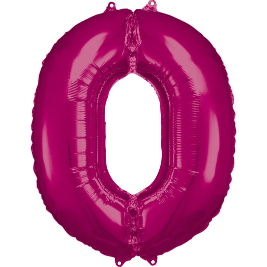 Milzu folijas balons "Cipars rozā" ar cipariem, 0, 88*66 cm