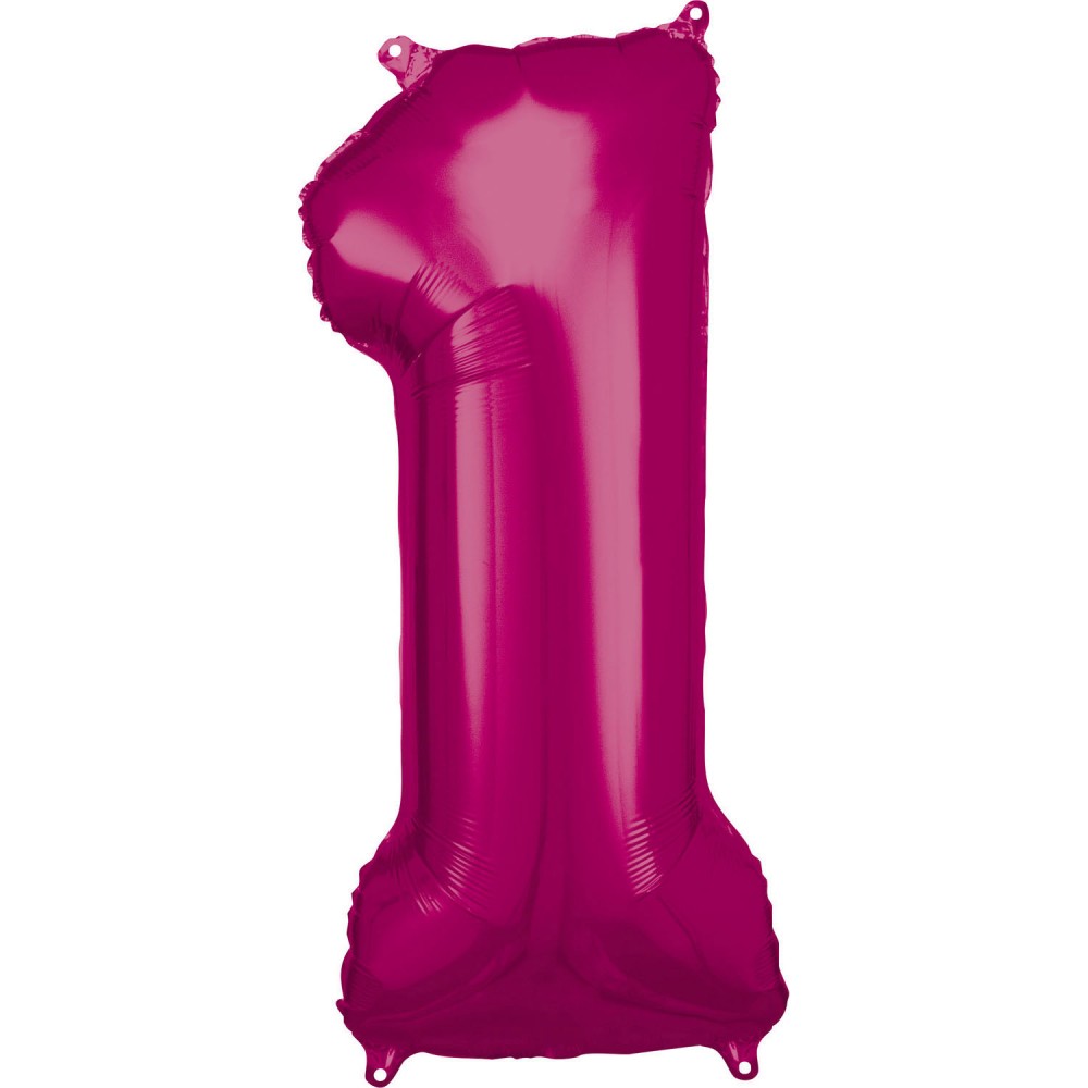 Milzīgs folijas balons "Cipars rozā" 1, 86*33 cm