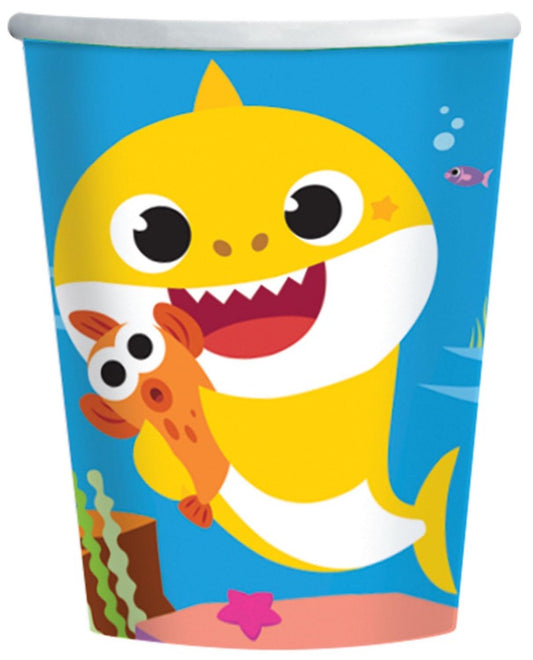 Baby Shark Music papīra krūzītes, 8 gab. iepakojumā, 250 ml