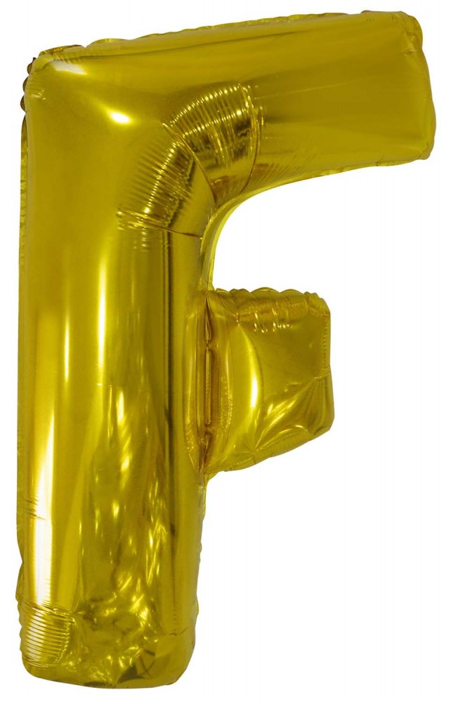 Folijas balons ar ciparu "Zeltains" burtu "F", 110 cm