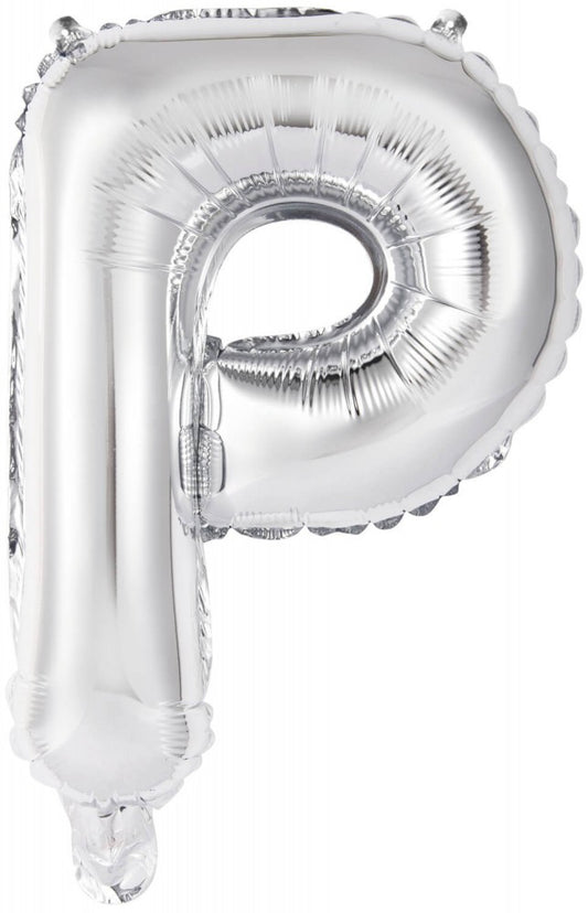 Folijas balons "Cipars sudrabs", "Sudrabains P burts" 45 cm