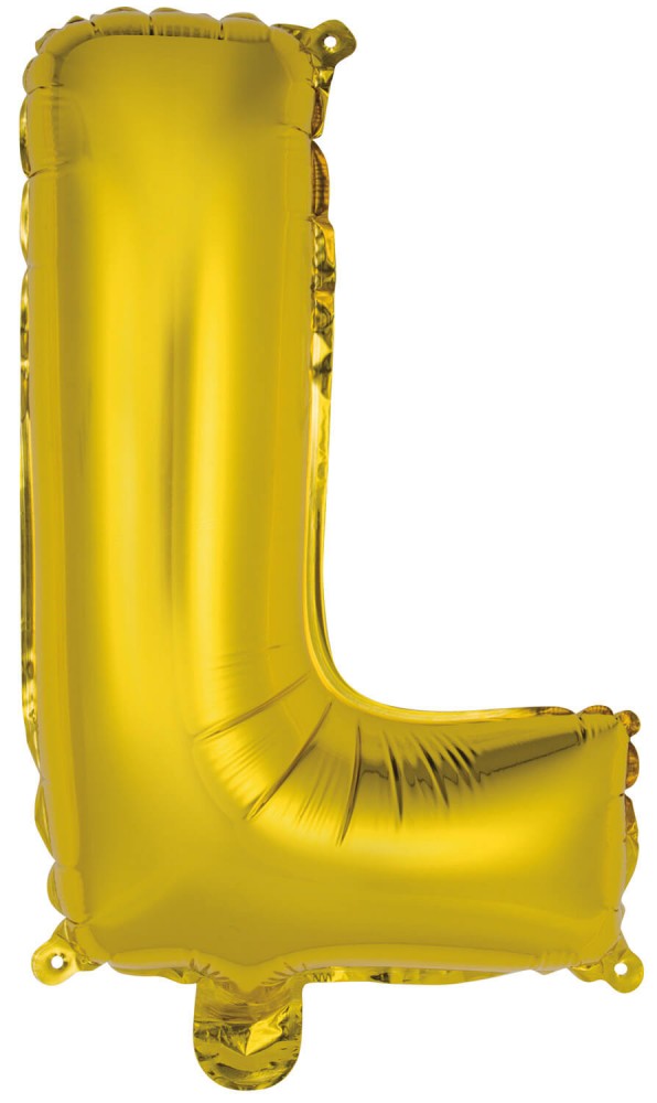 Folijas balons "Cipars zelta krāsā", "Zelta burts L" 41 cm