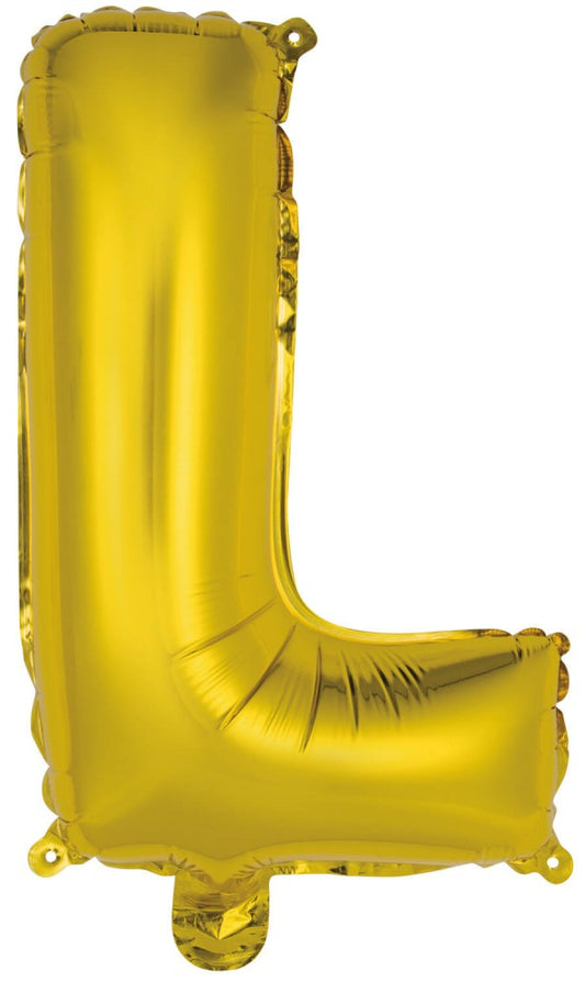 Folijas balons "Cipars zelta krāsā", "Zelta burts L" 41 cm
