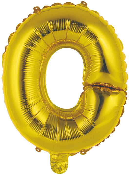 Folijas balons, 45 cm, zeltains, burts O, skaitlis