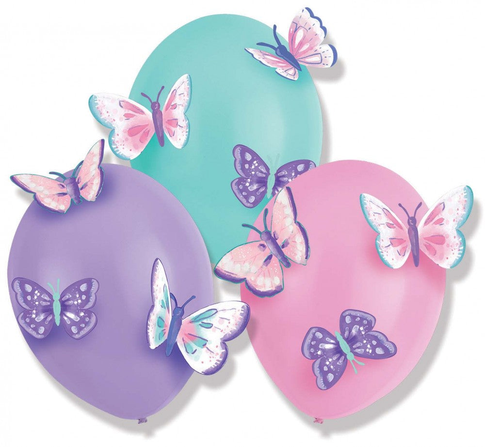 Butterfly Flutter balons, 3 daļu komplekts ar aksesuāriem 14 collas (35,5 cm)