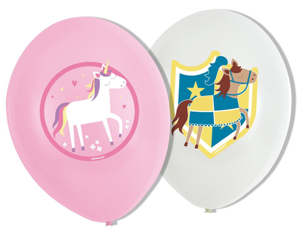 Viduslaiku bruņinieku princeses un bruņinieka baloni, 6 gab. 11 collas (27,5 cm)