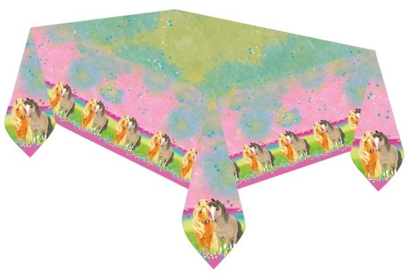Plastmasas galdauts "Zirgi, ponijs" 120x180 cm