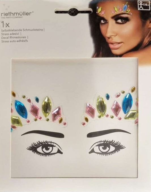 Ballītes sejas tetovējums ar pašlīmējošiem rhinestones akmentiņiem
