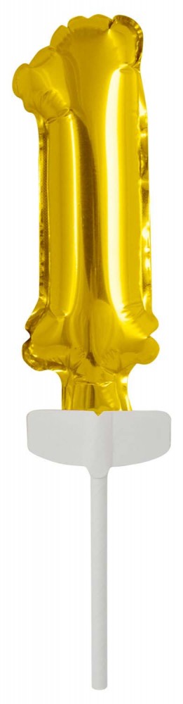 Folijas balons kūkai "Cipars Zelts", "Cipars 1 Zelts", 13 cm