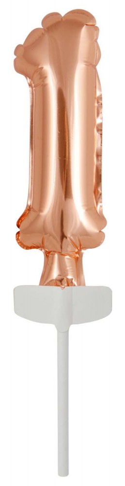 Folijas balons "Cipars 1" kūkai, 13 cm, zelta krāsā