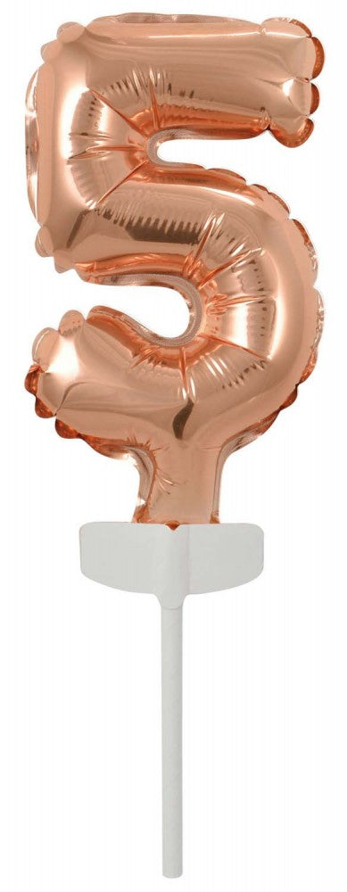 Folijas balons "Cipars 5", 13 cm, zelta krāsā