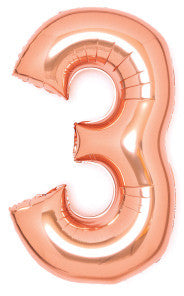 Folijas balons "Cipars 3", 66 cm, zelta krāsā