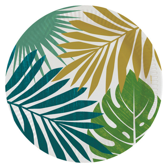 Papīra šķīvji "Key West Leaf" 8 gab., 23 cm