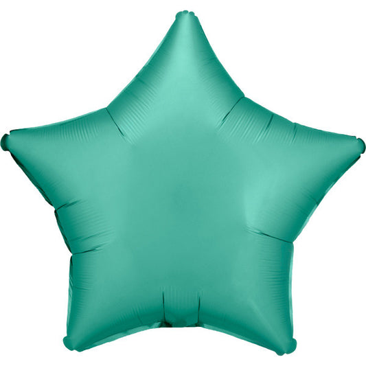 Satīna zīda nefrīta zaļa zvaigžņu folijas balons 48 cm