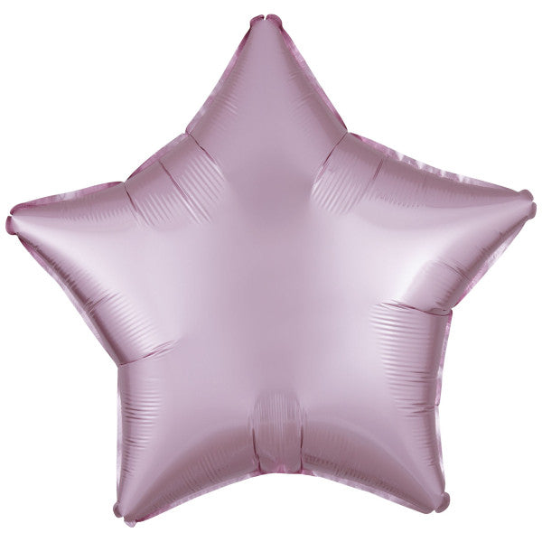 Satīna zīda pasteļrozā zvaigžņu folijas balons 48 cm