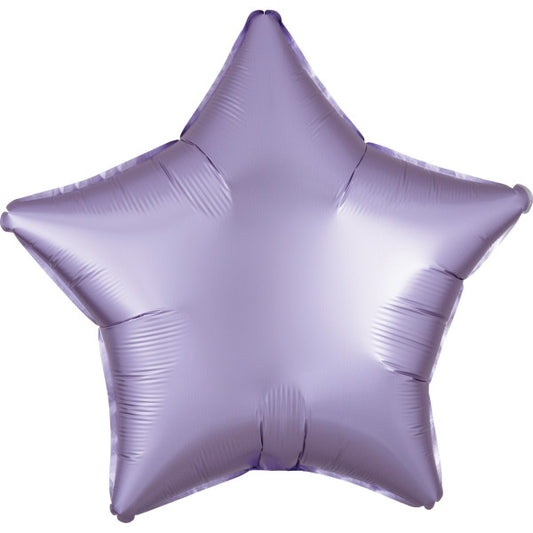Satīna zīda pasteļlillas zvaigžņu folijas balons 48 cm