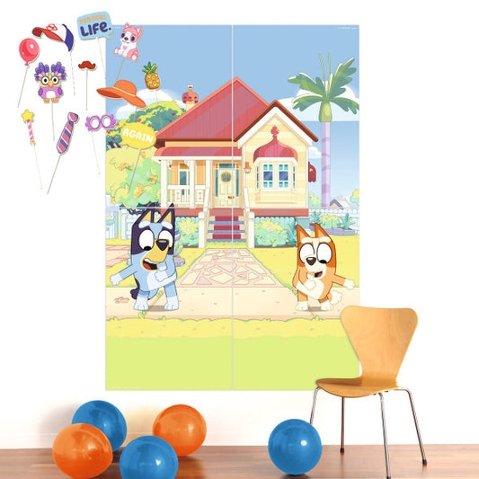 Bluey Joke sienas dekorāciju komplekts ar 4 foto aksesuāriem