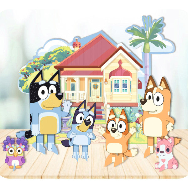 Bluey Joke galda dekorāciju komplekts ar 7 daļām