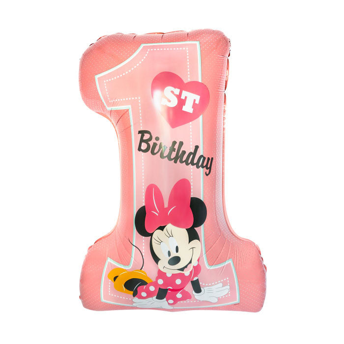 Disney Minnijas rozā pirmās dzimšanas dienas folijas balons 71 cm