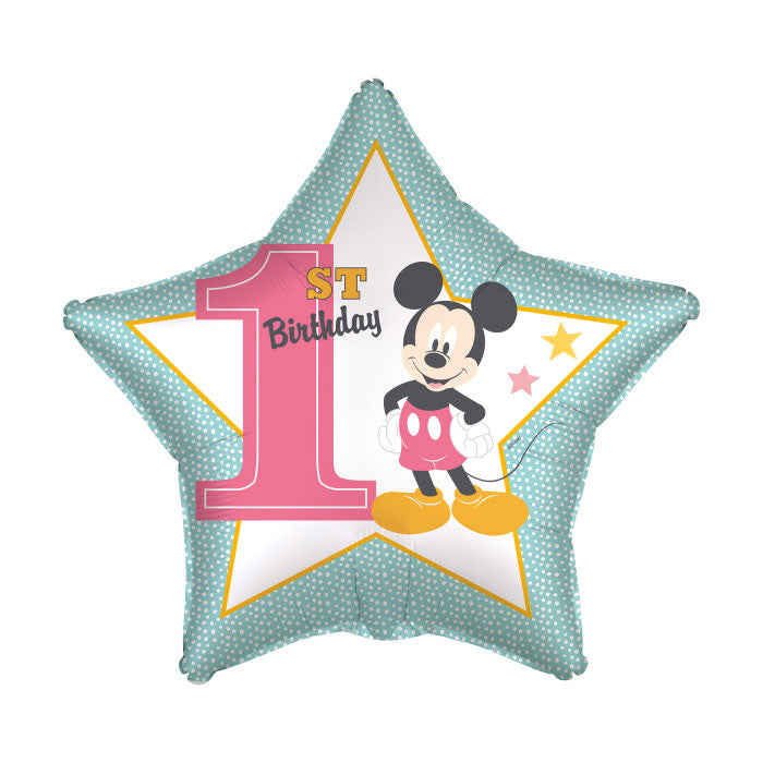 Disney Mikija Zvaigznes Pirmās Dzimšanas Dienas Folijas Balons 43 cm