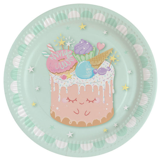 Papīra šķīvji "Cookie Crazy Cake", 8 gab. iepakojumā, 23 cm