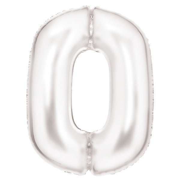 Balts folijas balons "Cipars Luster", 86 cm