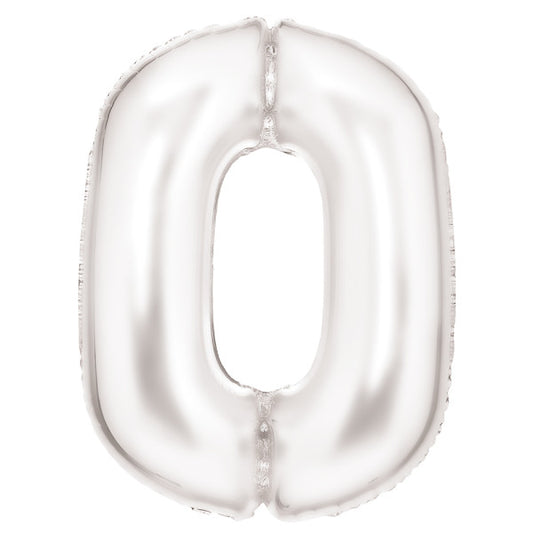 Balts folijas balons "Cipars Luster", 86 cm